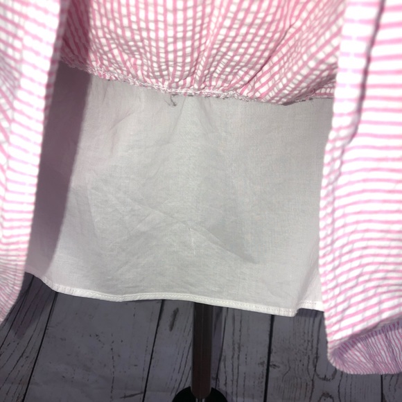 LILLY PULITZER Pink Seersucker Ruffle Dress sz M - Picture 5 of 8